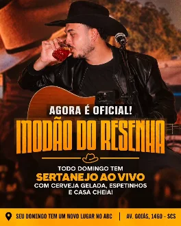 Post: Modão do Resenha, todo domingo tem sertanejo ao vivo